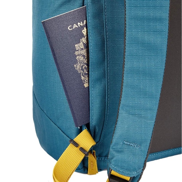 Woods Commuter 18 Daypack in teal/blue with yellow accents - Picture 3 of 7